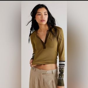 NWT FP We The Free Long Sleeves Knot Top